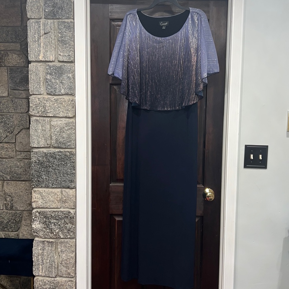 NWOT Connected Apparel Mesh Overlay Gown